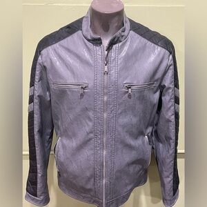 Platini jacket biker gray/black modern fit synthetic leather